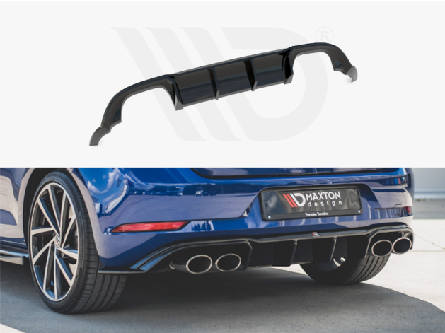 Golf R - MK7.5 Facelift: Gloss Black Maxton Rear Diffuser 17-19