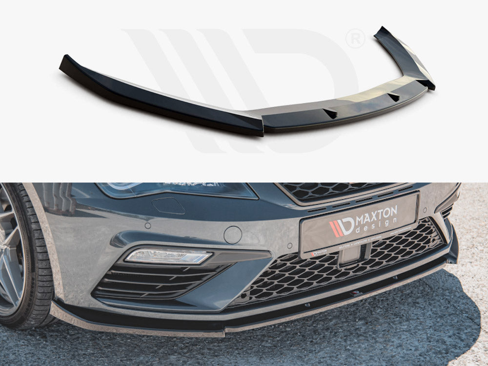 Leon - MK3 Facelift: Gloss Black Maxton Front Splitter V6 17-19