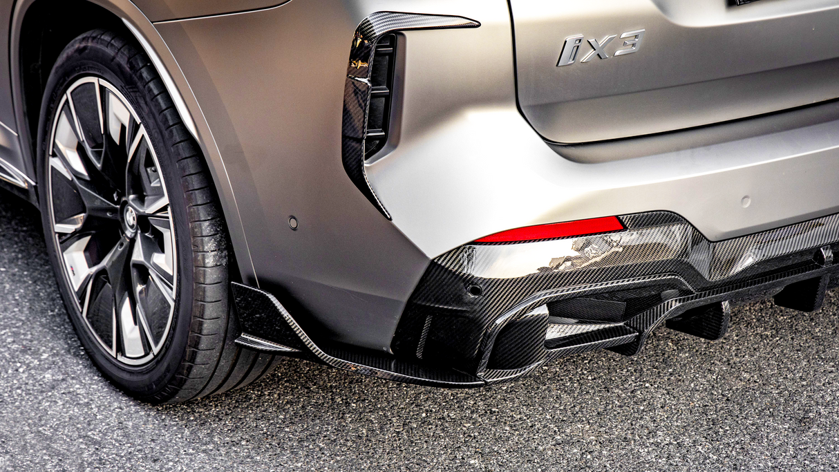 iX3 - G08 Facelift: Dry Carbon Fibre SOOQOO Style Rear Canards Trim 20+