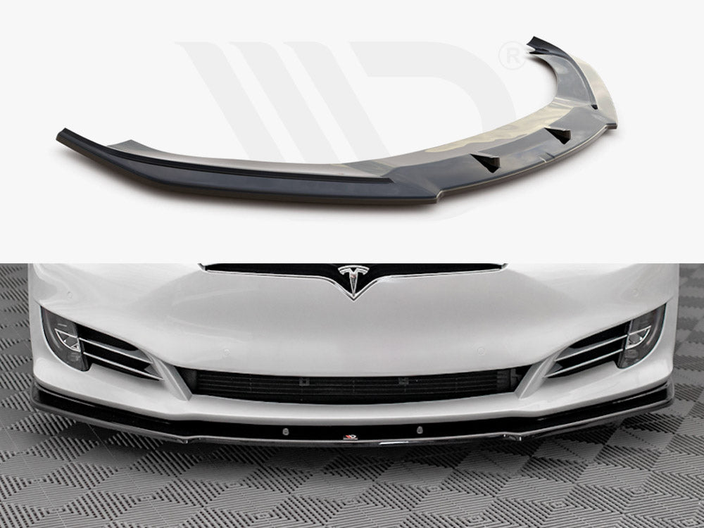 Model S: Gloss Black Maxton Front Splitter V1 16-20