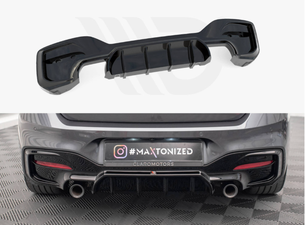 1 Series - F20/F21 Facelift: Gloss Black Maxton Rear Diffuser 15-19