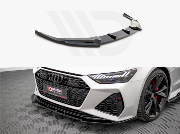 RS6 - C8: Gloss Black Maxton Front Splitter 19+