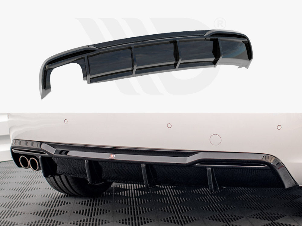 A5 - 8T Facelift: Gloss Black Maxton Twin Exhaust Rear Diffuser 11-16