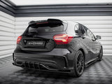 A Class - W176 Facelift: Gloss Black Maxton Rear Diffuser with Flaps 15-18