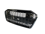 A6 - C8: Gloss Black Badgeless Quattro Honeycomb Style Grill 18-22