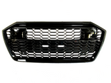 A6 - C8: Gloss Black Badgeless Quattro Honeycomb Style Grill 18-22