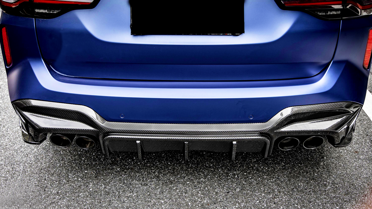 X3M - F97: Dry Carbon Fibre SOOQOO Style Quad Exhaust Diffuser 21+