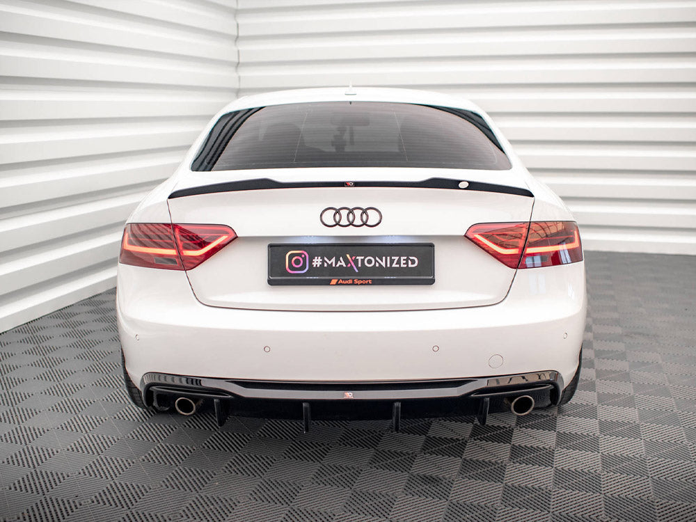 A5 - 8T Facelift: Gloss Black Maxton Dual Exhaust Rear Diffuser 11-16