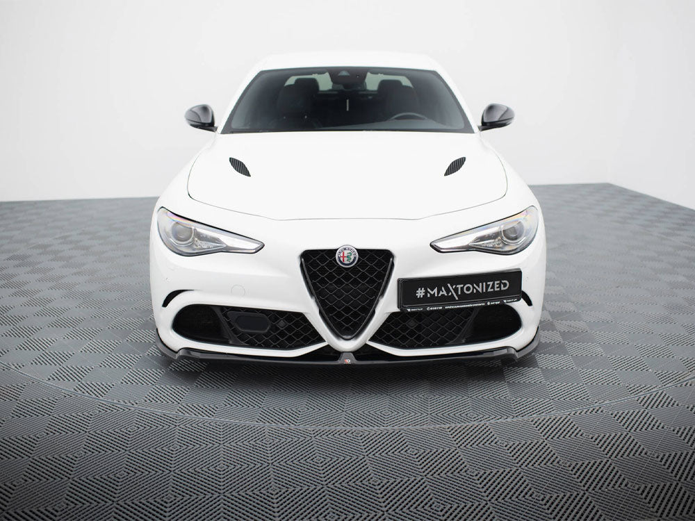 Giulia - Quadrifoglio: Gloss Black Maxton Front Splitter 16+