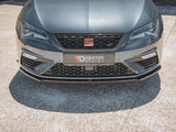 Leon - MK3 Facelift: Gloss Black Maxton Front Splitter V4 17-19