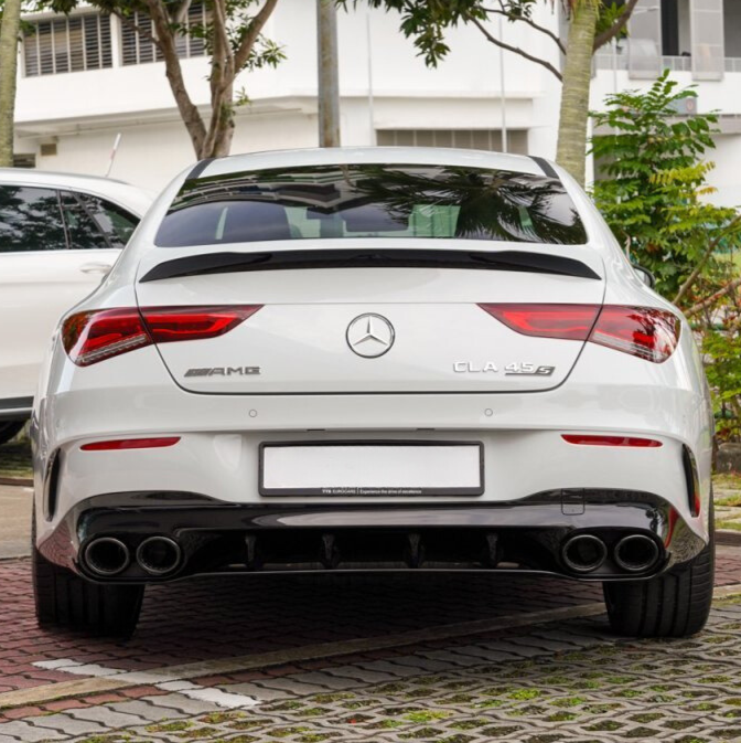 C Class - CLA W118 Pre-Facelift: Gloss Black Rear Diffuser 19-23