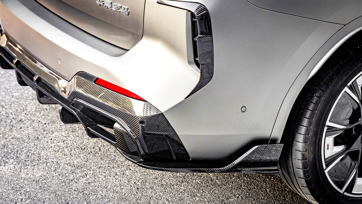 iX3 - G08 Facelift: Dry Carbon Fibre SOOQOO Style Rear Bumper Diffuser 20+