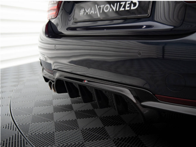 4 Series - F32/F33/F36: Gloss Black Maxton Twin Exhaust Diffuser 14-20