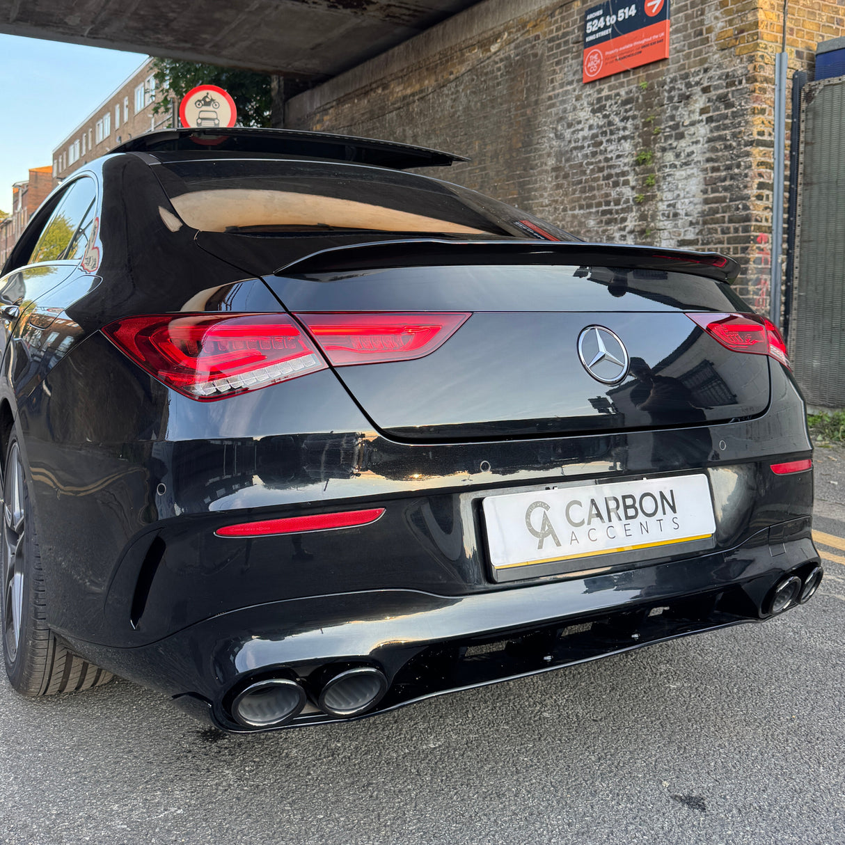 C Class - CLA W118 Pre-Facelift: Gloss Black Rear Diffuser 19-23