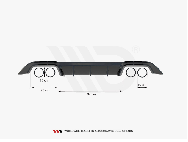 Golf- MK7 Pre-Facelift: Gloss Black Maxton Rear Diffuser 13-16