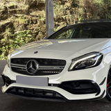 A Class - W176 Facelift: Gloss Black Front Aero Kit 16-18