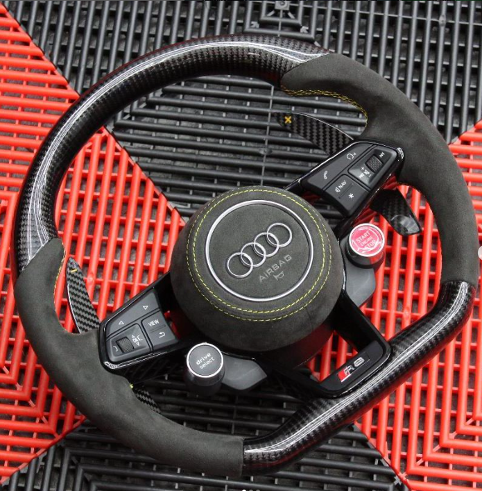 R8 - 4S: Carbon Fibre Steering Wheel with LED Race Display 15-24