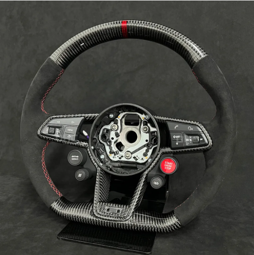 R8 - 4S: Carbon Fibre Steering Wheel with LED Race Display 15-24