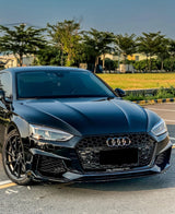 A5 - F5: Gloss Black RS Honeycomb Quattro Grill 17-20