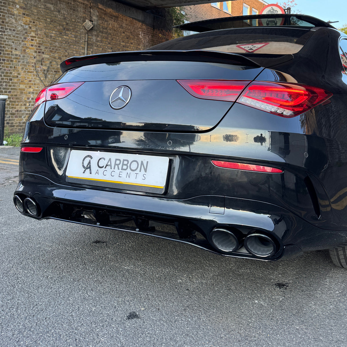 C Class - CLA W118 Pre-Facelift: Gloss Black Rear Diffuser 19-23