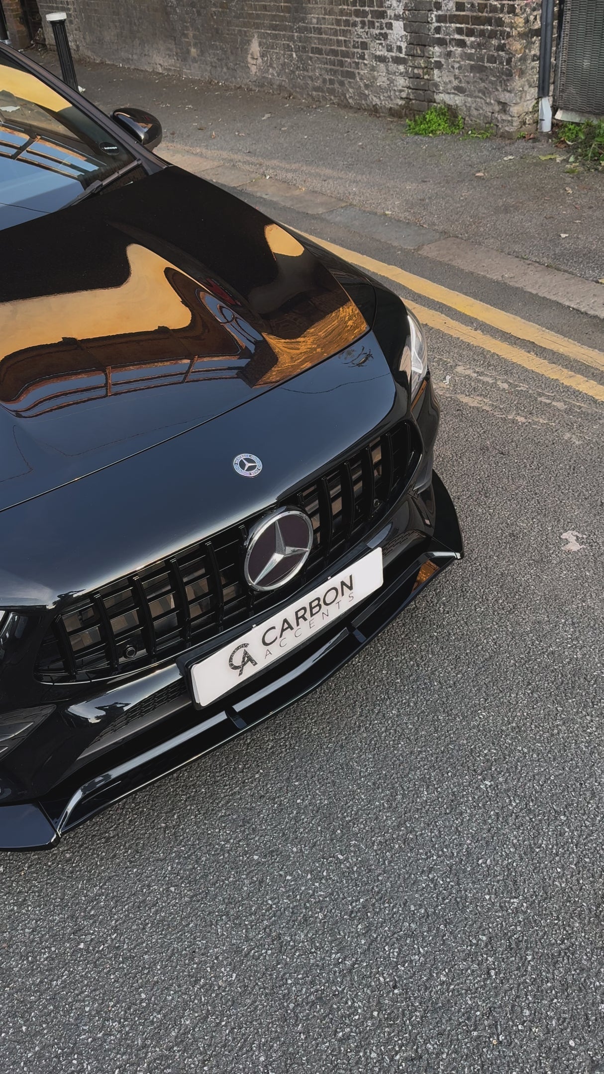 C Class - CLA W118 Pre-Facelift: Gloss Black Front Splitter 19-23